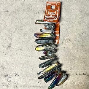 3/ 25 Sale: Bead Gallery Purple Iris/ Grey Stone Point Bead Strand